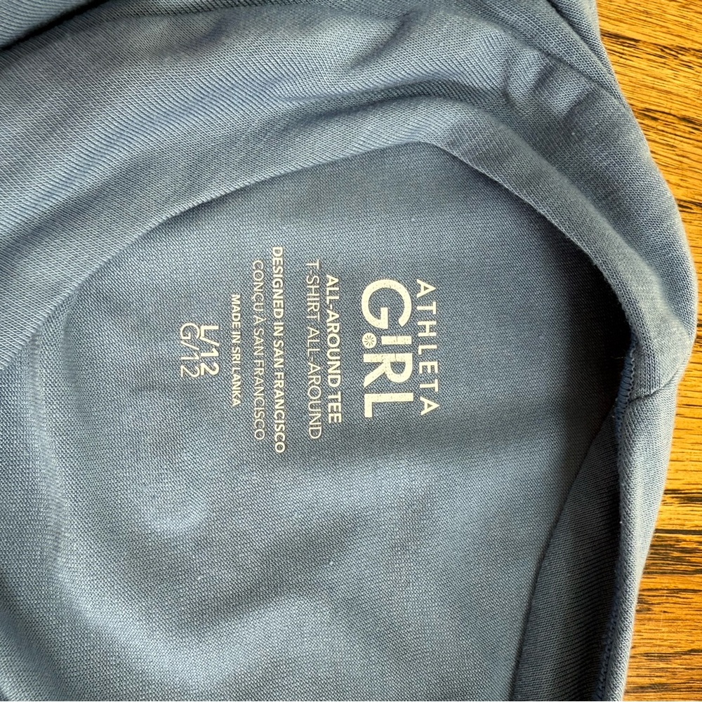Athleta Girl Slate Blue All Around Tee - Picture 3 of 3